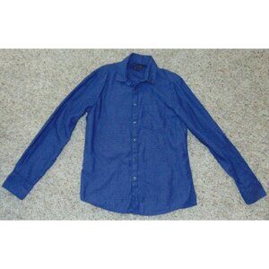 Mens Marc Anthony Sport Shirt Small Blue Diamond Long Sleeve Slim Fit